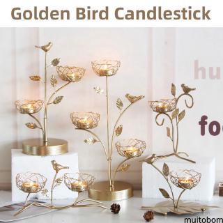  MU Tempat Lilin Bentuk Burung Gaya Nordic Warna  Emas  