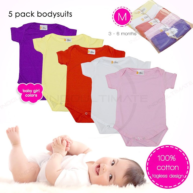 BABY LEON Baju Bayi Jumsuit 5pcs BC-01 Newborn / baju set bayi newborn / kaos bayi