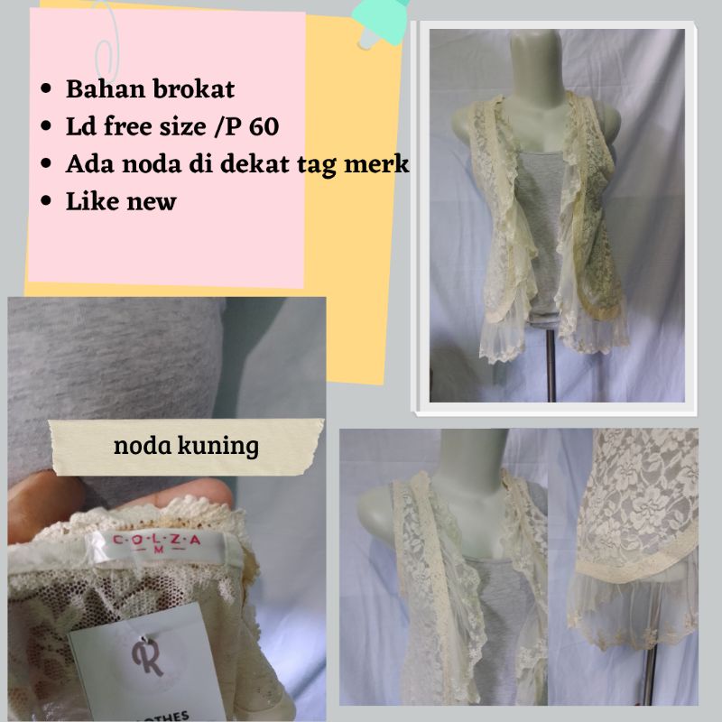 outer wanita brukat putih bw