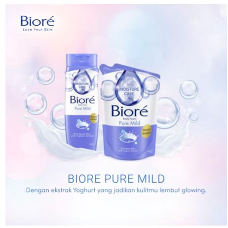 ^ KYRA ^ Biore Sabun Mandi Cair Body Wash Soap Perawatan Tubuh Moisture Care Pouch Refill