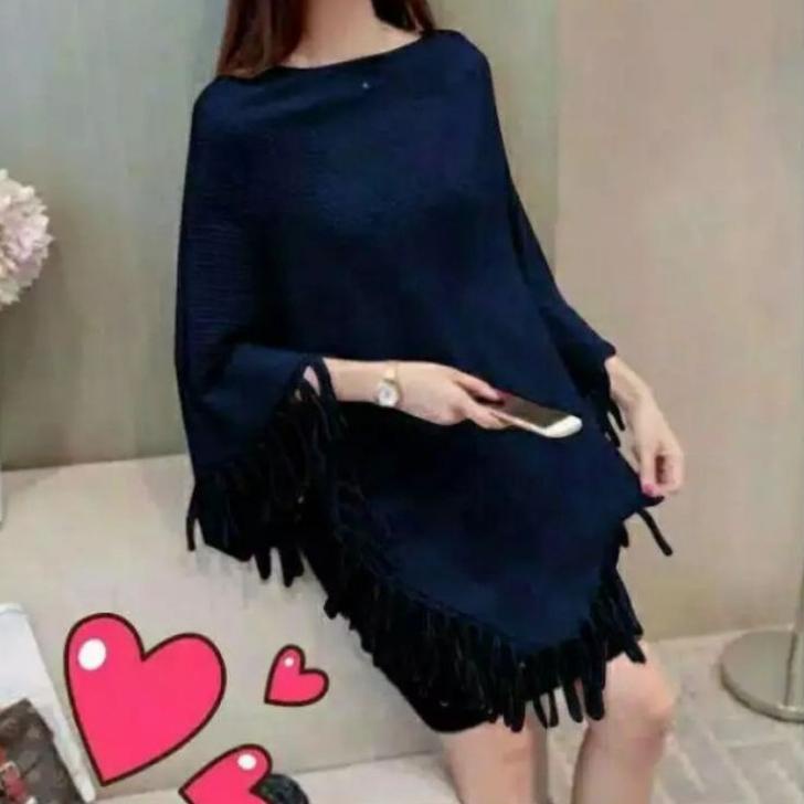 Paling Sesuai.. ATASAN WANITA SWEATER RAJUT PONCHO RAWIS MURAH