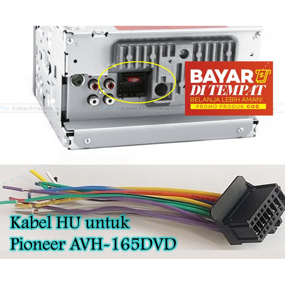 Kabel Head Unit Soket Pioneer AVH 165DVD 2 DIN Kabel Soket Colokan Tape Mobil Pioneer