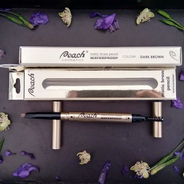 Peach Eyebrow Matic Dark Brown ( Pensil Alis ) Murah