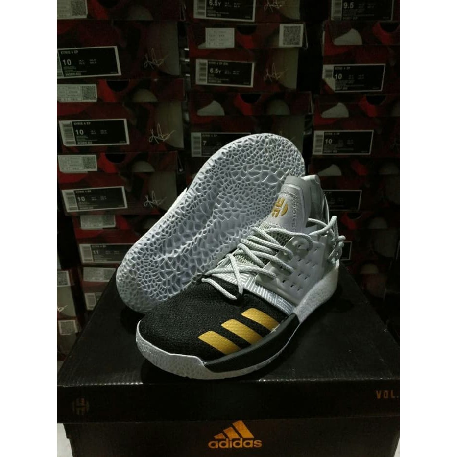 Terbaru  FREE TALI SEPATU  SEPATU BASKET ADIDAS HARDEN 2 GREY BLACK GOLD