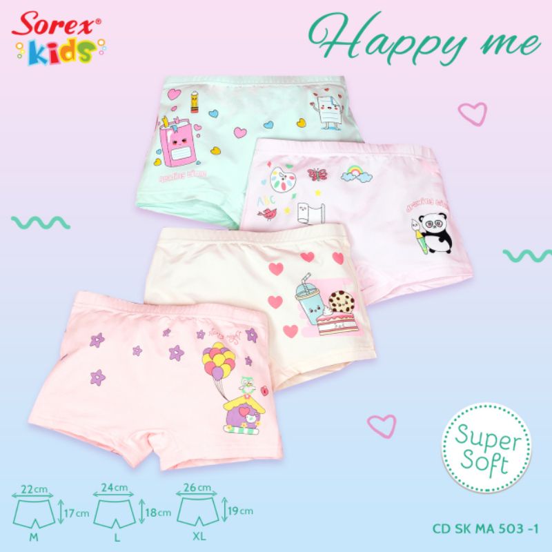 Sorex Kids Boxer/hotpants MA 503  M,L,XL happy me celana anak perempuan