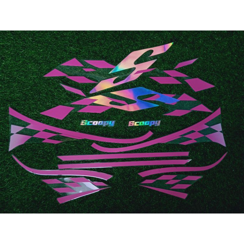 Striping sticker Scoopy New custom ori Transparan Hologram