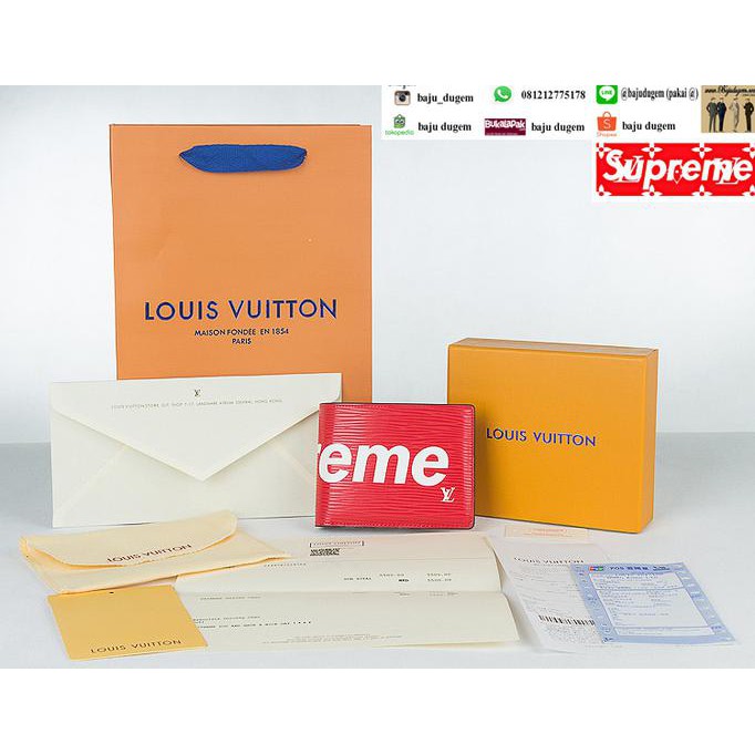 Barang Original, Harga Murah Dompet Louis Vuitton Supreme Mirror Quality Import Full Set ( W Lvs
