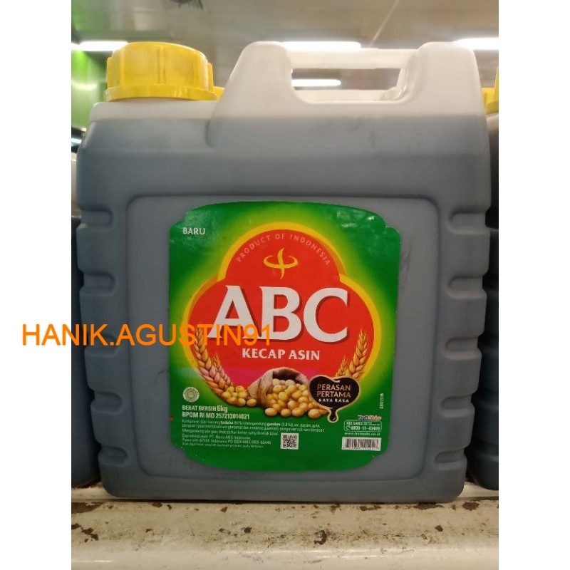 

Kecap asin abc 6kg jerigen via gojek