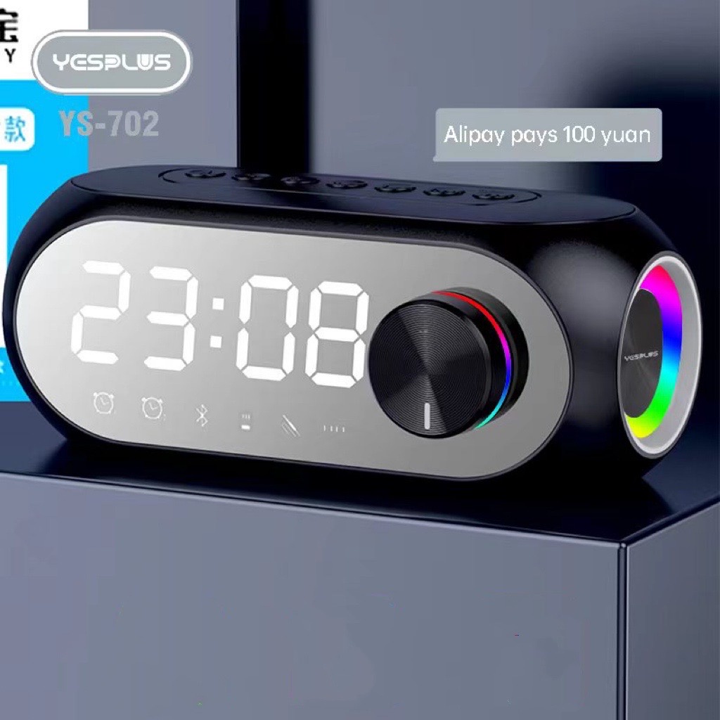 【33LV.ID】Speaker Bluetooth LED YS-702 Two Alarm Clock Night Light