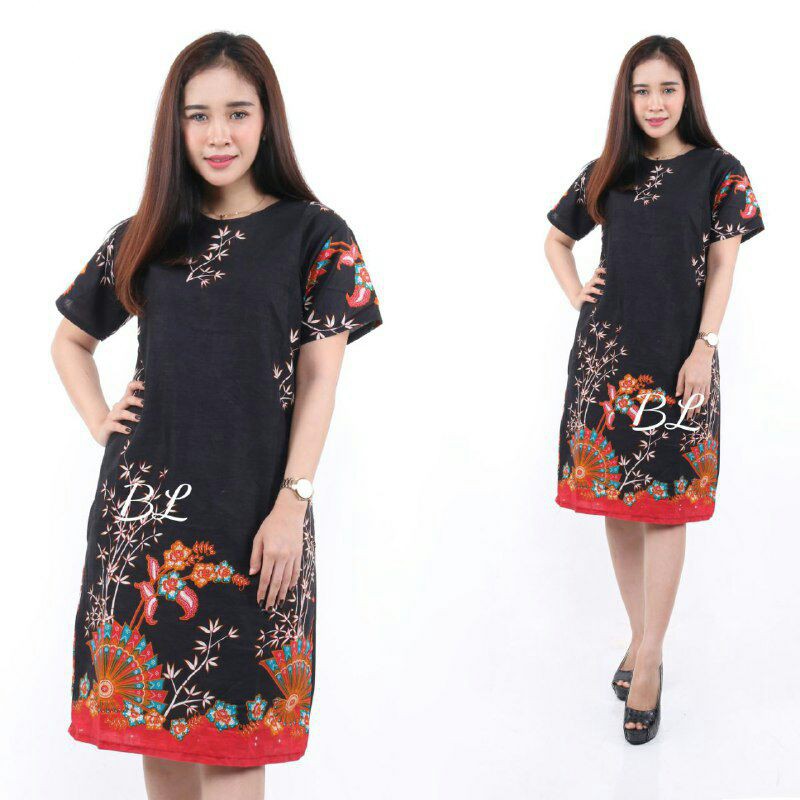 dress batik modern wanita flare murah grosir lace brukat jumbo YUMNA COUPLE Madu seno