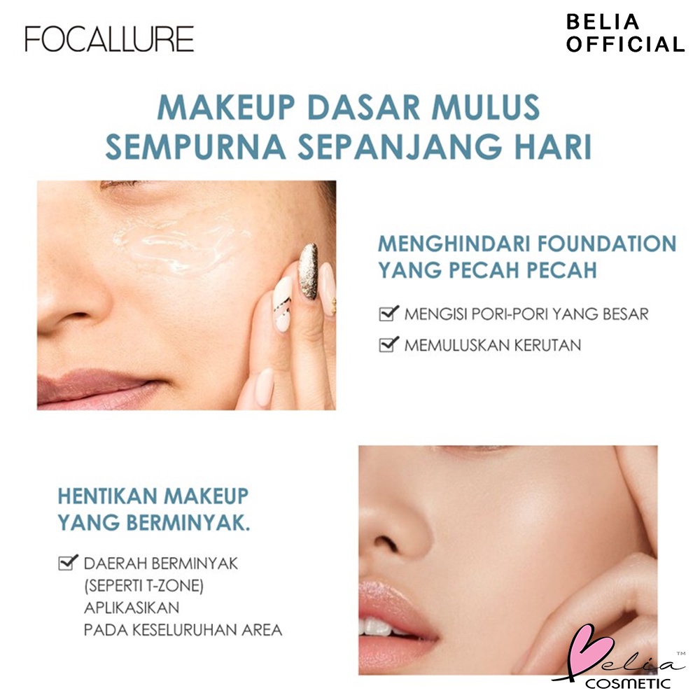 ❤ BELIA ❤ FOCALLURE Glowmax Hydrating Primer &amp; Blurmax Pore-Minimize Primer FA138 | Brighten &amp; Moisture makeup base | Tone-up | Oil-Control | Refreshing Face | Pore-Blurring Smooth Surface | BPOM