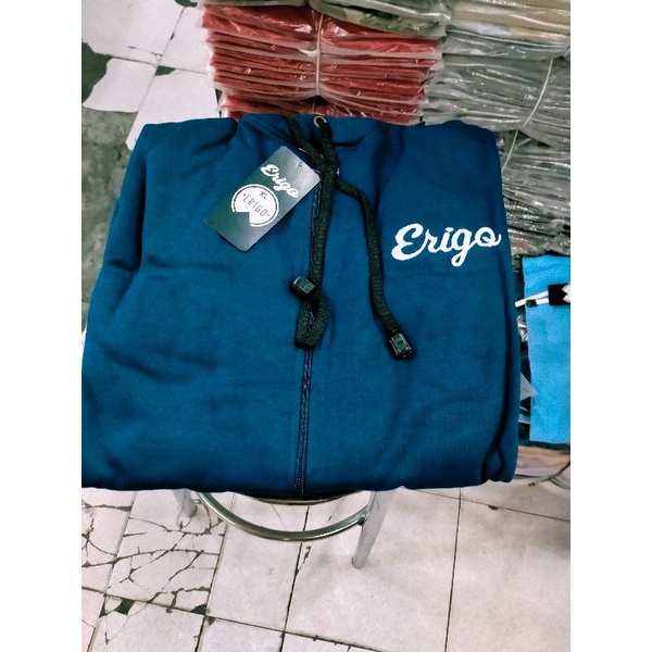 jaket jemper logo erigo resleting  pria,wanita size L,XL,XXL