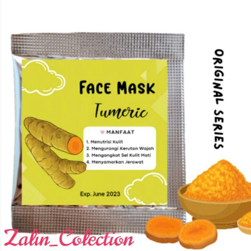 Masker wajah/Masker wajah organik/Masker wajah BPOM/Masker wajah kunyit