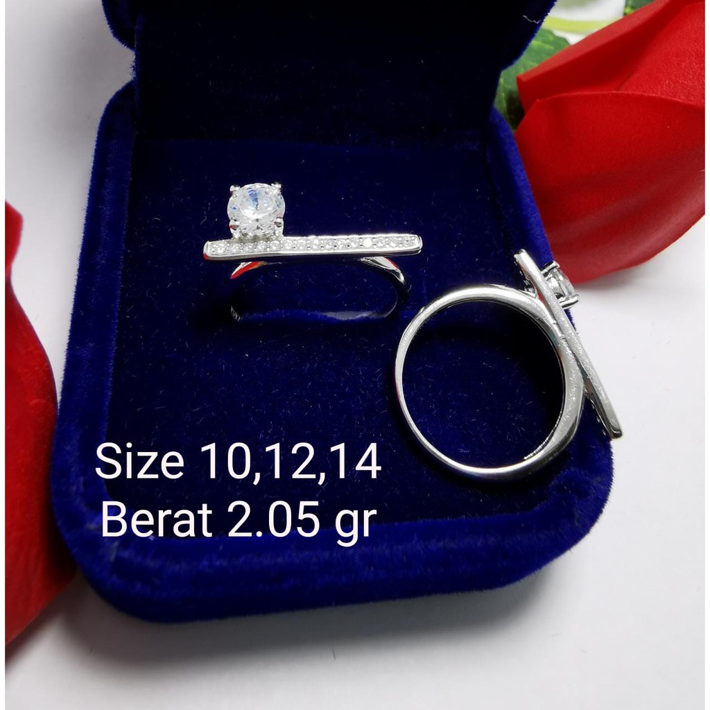 PERHIASAN SILVER 925 CINCIN FASHION IMPORT 2.05 GRAM SIZE 10 12 14