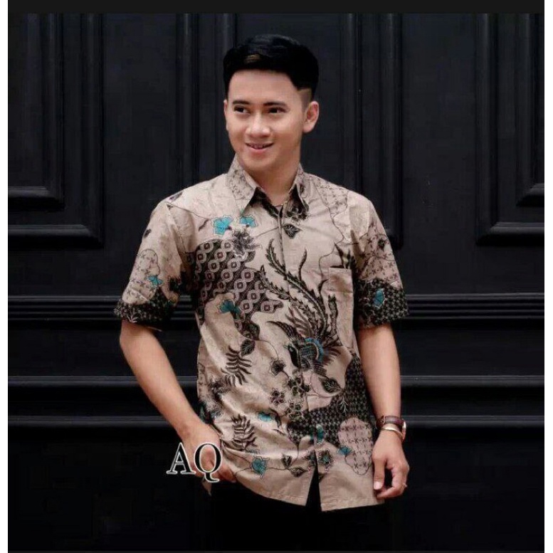 SIZE M L XL XXL XXXL BSWART Batik HRB026 Kenongo Hem Pendek Padi Pekalongan M L XL Batik Pria