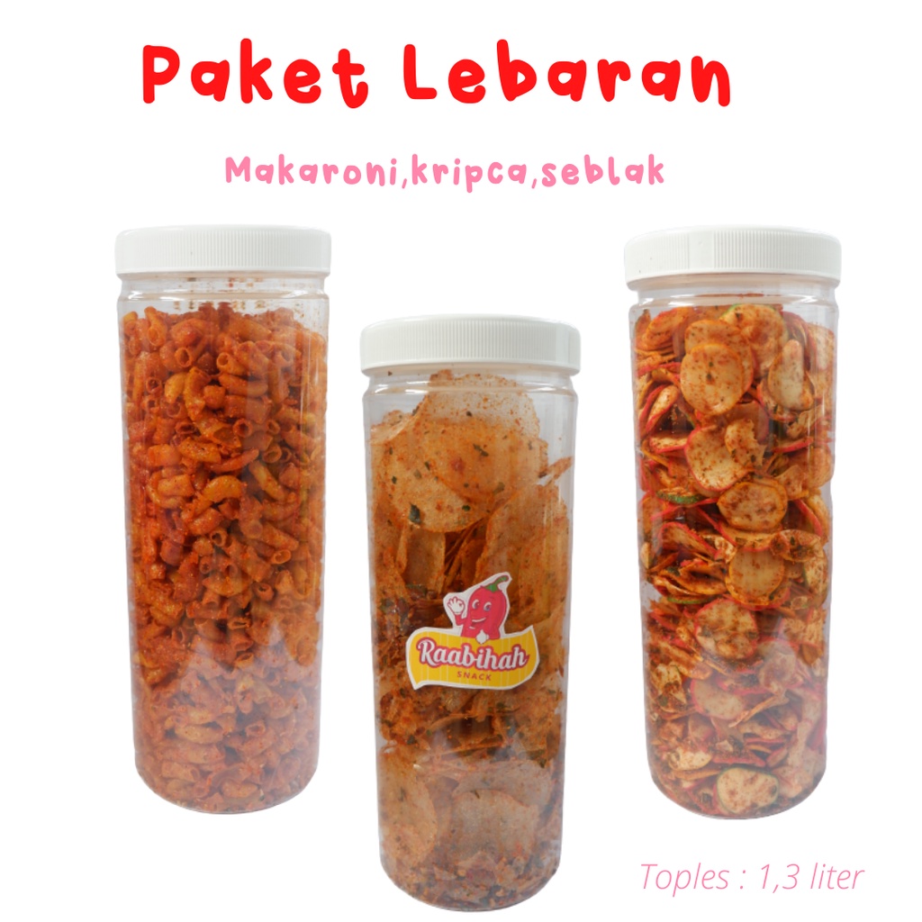 

Paket lebaran / Hampers lebaran raabihah snack / Makaroni /Kripik kaca / Seblak