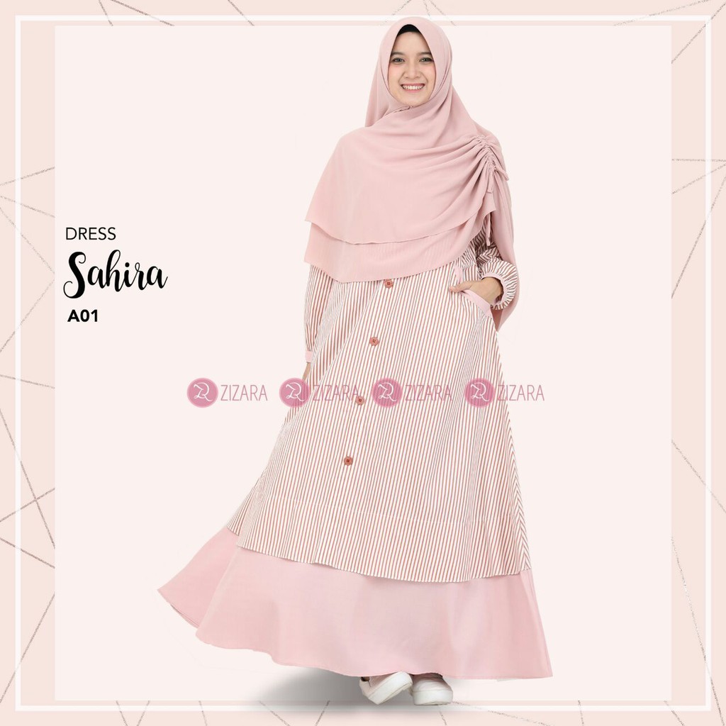 Gamis Zizara Sahira Dress A01 Baju Muslim Wanita Baju Muslimah