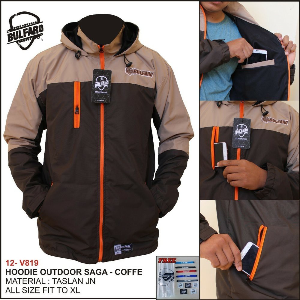 AKN - JAKET HOODIE TASLAN / JAKET CASUAL OUTDOR WINDPROOF ANTI ANGIN PREMIUM ORIGINAL BULFARO