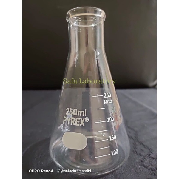 Erlenmeyer Flask 250 ml Pyrex / Labu Erlenmeyer / Erlenmeyer Glass Laboratorium