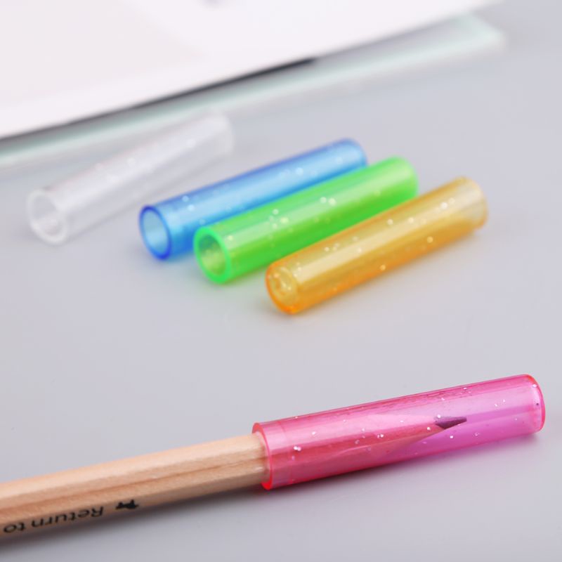Mary 6Pcs Penutup Lengan Pensil Lucu Extender Pelindung Plastik Perlengkapan Sekolah New