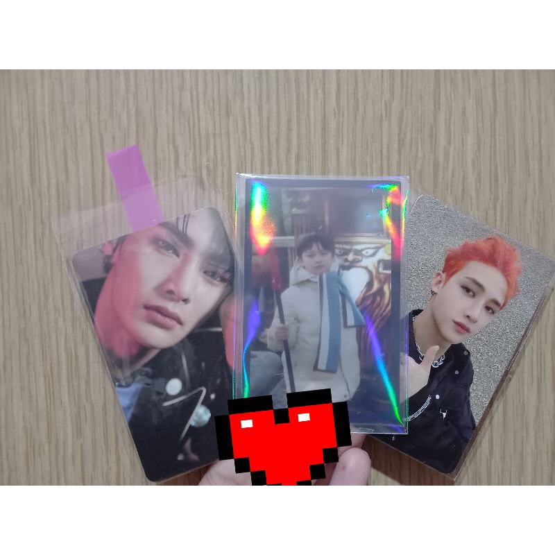pc photocard childhood ch lee know lino + pc noeasy bangchan + pc in life ayen i.n.