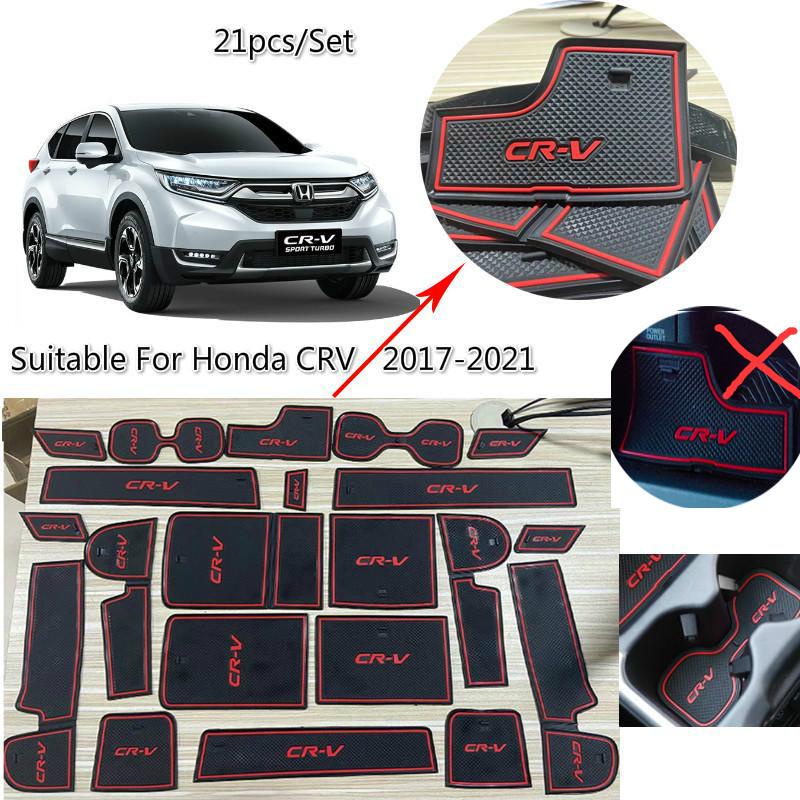 21pcs / Set Matras Interior Mobil Anti slip Ddustproof Untuk Honda CRV 2017-2021