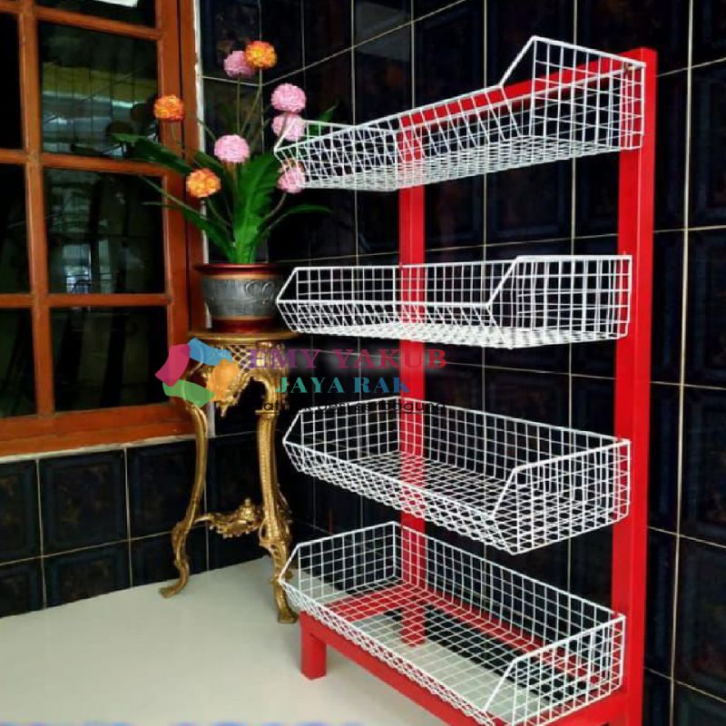 RAK TOKO WARUNG SNACK CHIKI CIKI JUMBO/BESAR SERBAGUNA MURAH 4 SUSUN