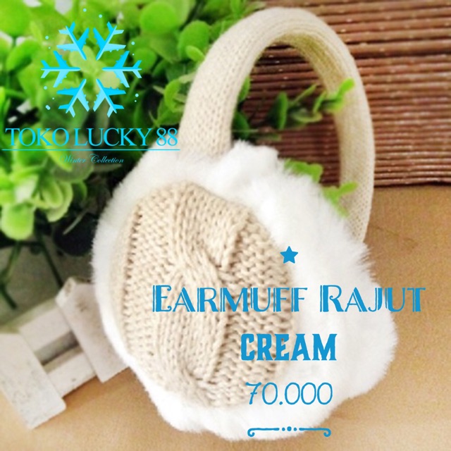 IMPORT Earmuff Rajut Ear warmer wool Earplug Penghangat Kuping Telinga anti dingin bising