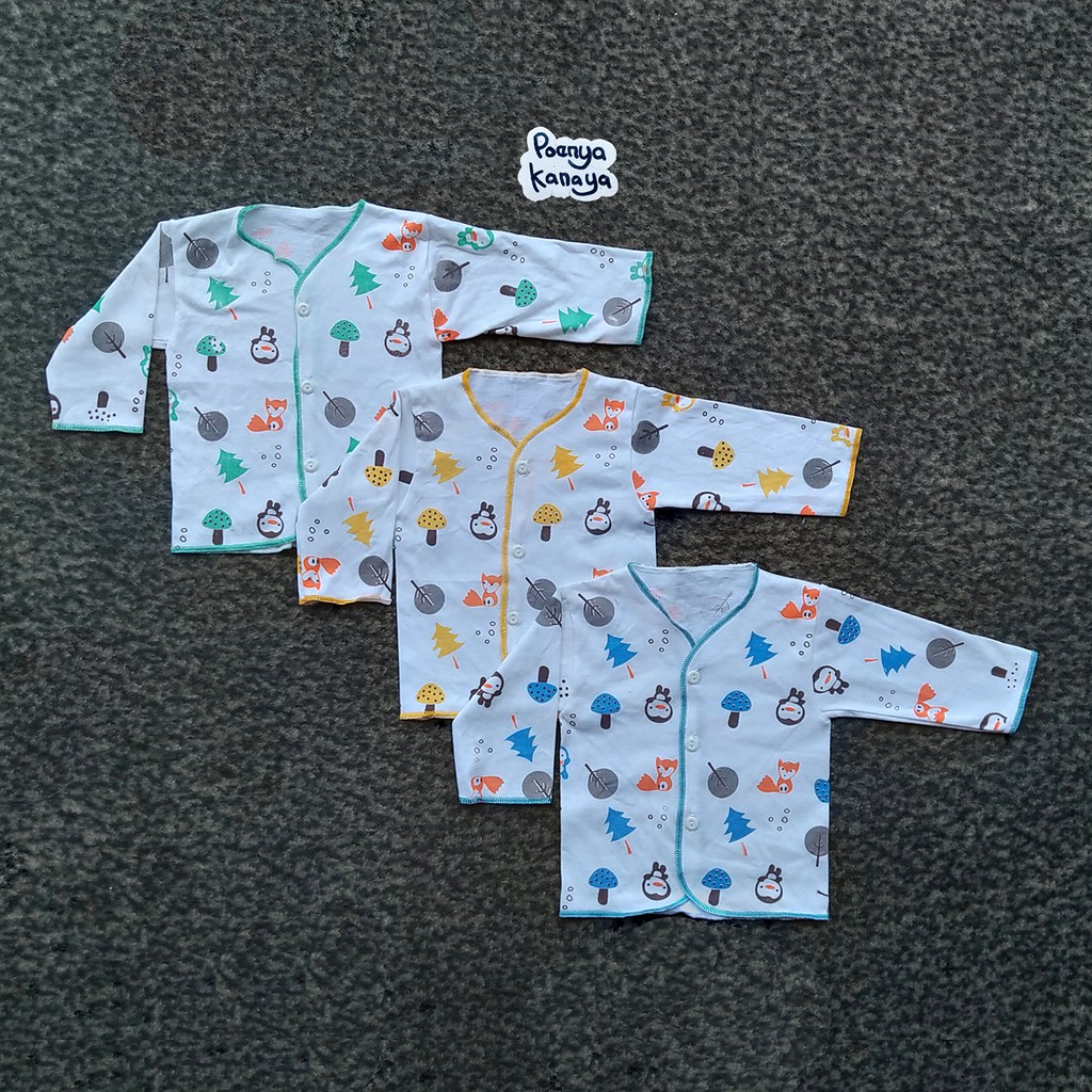 BB15 Baju Bayi Tangan Panjang Motif WD PINGUIN Newborn 0 - 3 Bulan-1