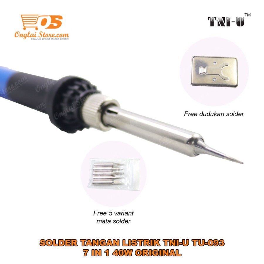 SOLDER TANGAN LISTRIK TNI-U TU-093 + 7 IN 1 40W ORIGINAL