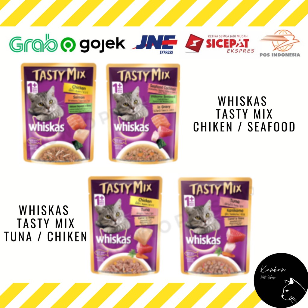 WHISKAS POUCH 80GR - TASTY MIX (WET CAT FOOD)