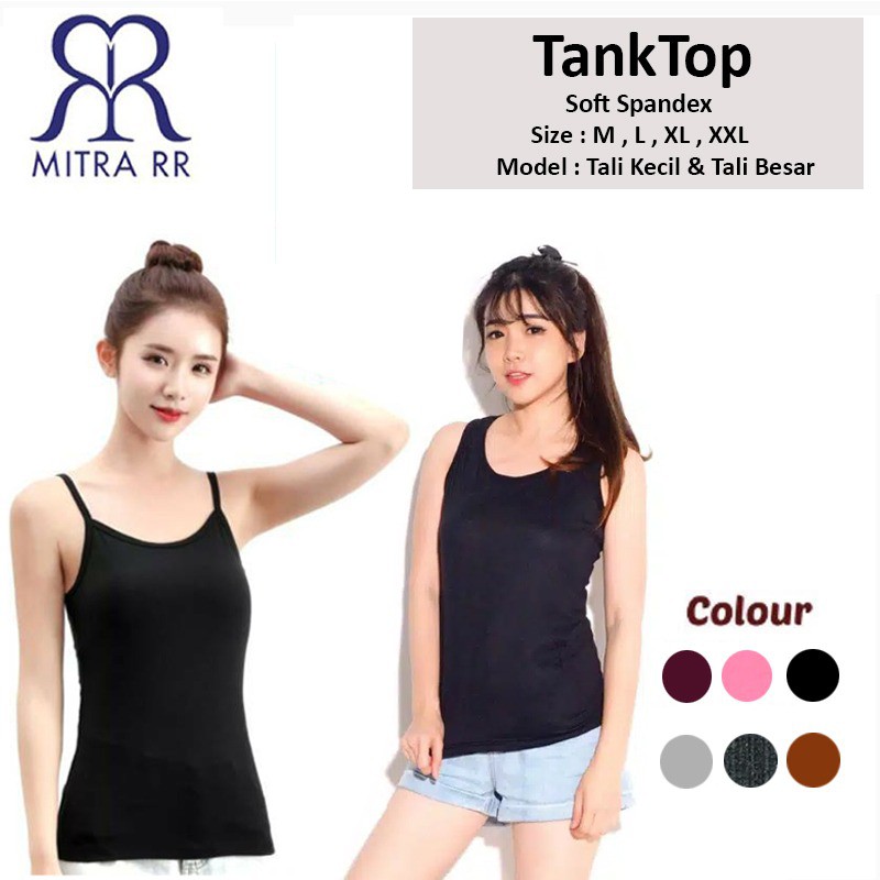 Tanktop Wanita M- XXL / Tank Top Polos Warna Tali Kecil Besar Size Jumbo Spandek