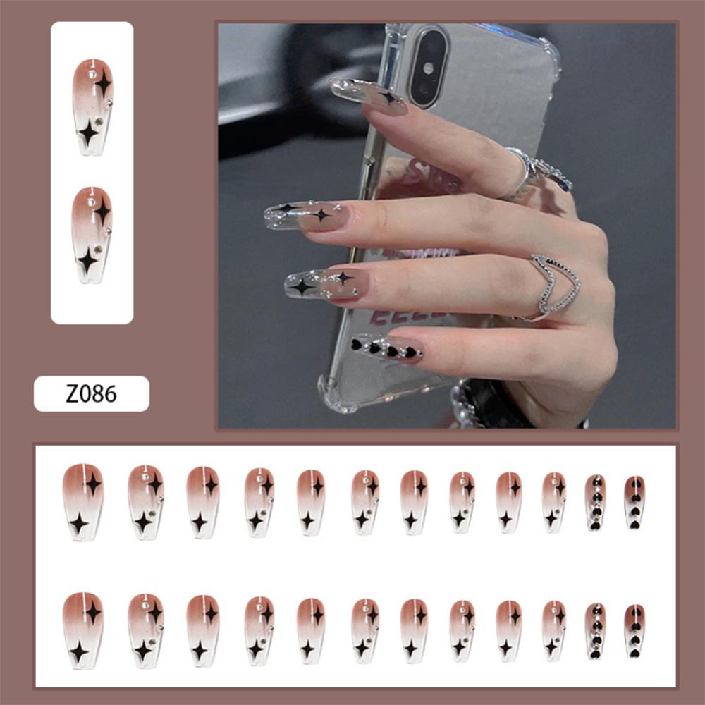 Timekey 24pcs / set Kuku Palsu Bisa Dilepas Untuk Aksesoris Nail Art / Manicure A3K2