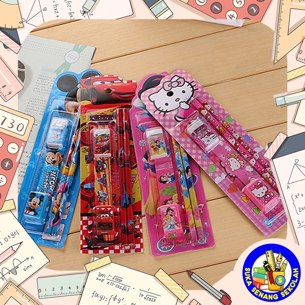 

Set Alat Tulis / Pensil Set 5 Pcs Motif Karakter S8018
