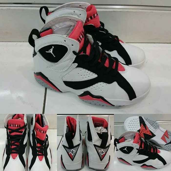 Sepatu Anak Air Jordan 7 Kids Hot Lava White Black Peach Putih Hitam turun harga 346