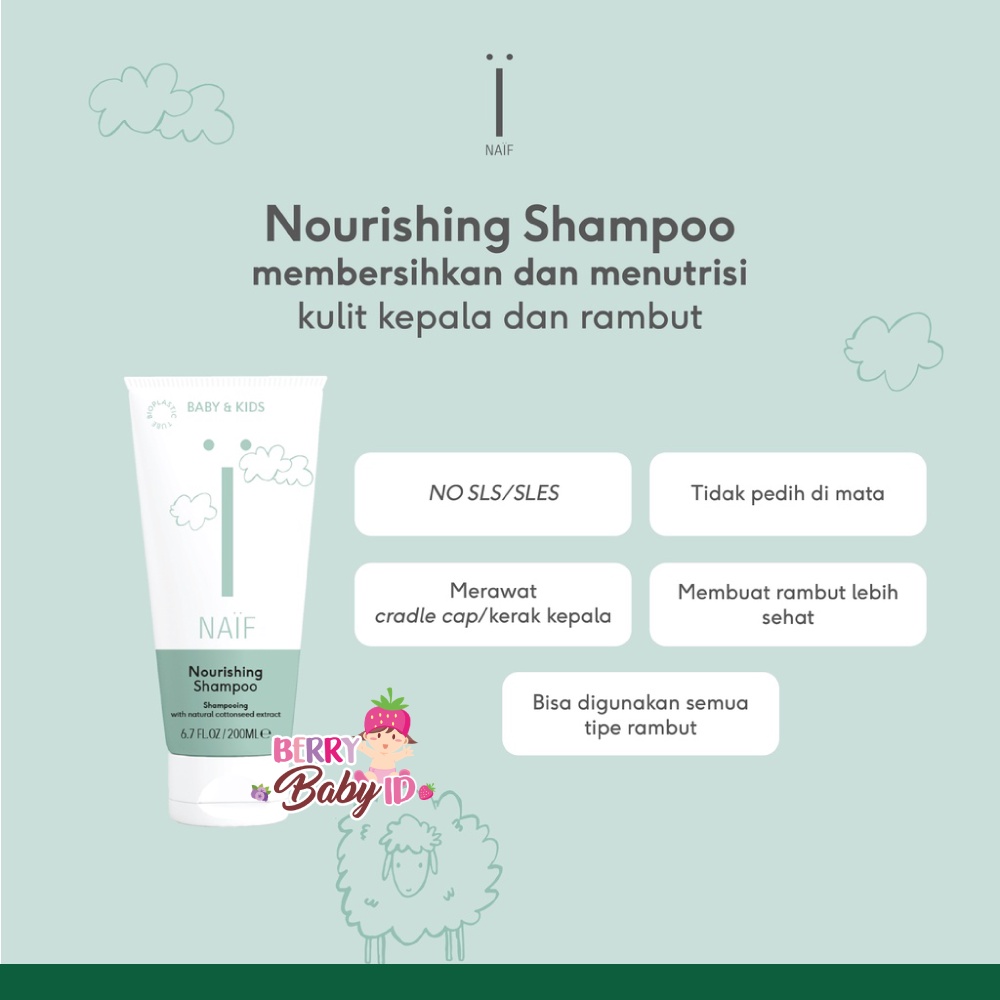 Naif Nourishing Shampoo Shampo Bayi Shampooing 200 ml Berry Mart