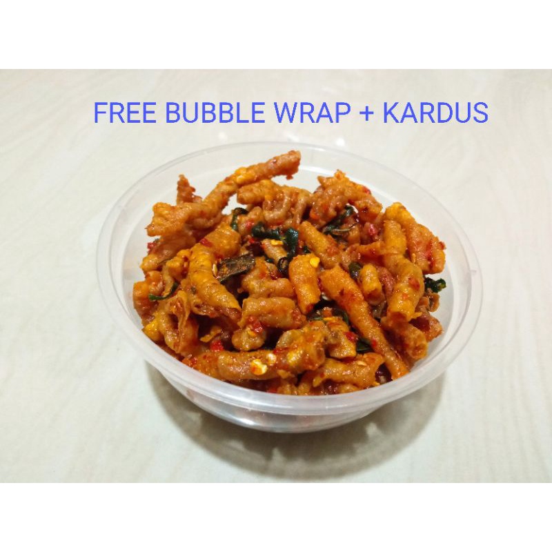 

Kripik Usus Ayam Cikruh Super Renyah Extra Pedas Cabe Asli Daun Jeruk 1Kg