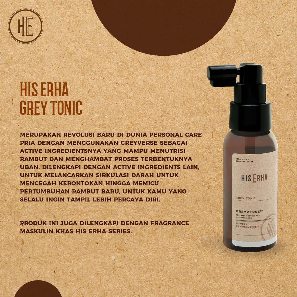 HIS ERHA GREY TONIC 60ML - Tonik rambut anti uban