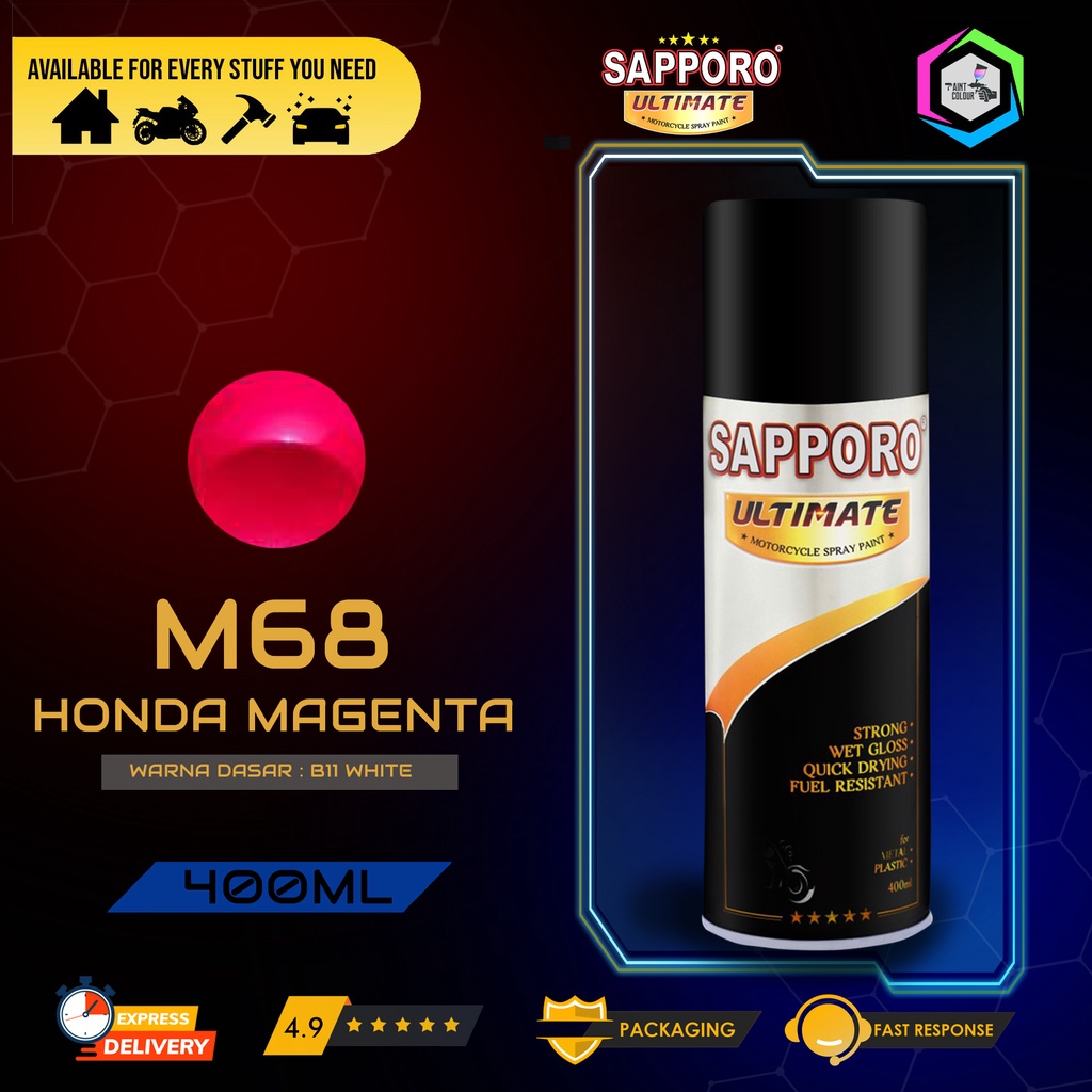 SAPPORO ULTIMATE Metallic Colour Cat Semprot M68 - Honda Magenta