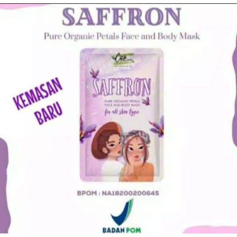 MASKER SAFFRON CICA / MASKER  PURE ORGANIC PETAL SAFFRON Cica •