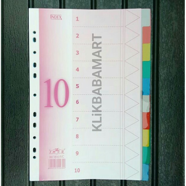 

devider pembatas dokumen Folio 10 warna imco index im1810