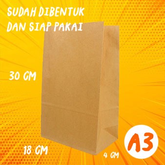

Kantong Kertas Cokelat Polos Besar Paper Bag A3 Craft 30x18x4cm Kertas Cokelat Paking Olshop Murah