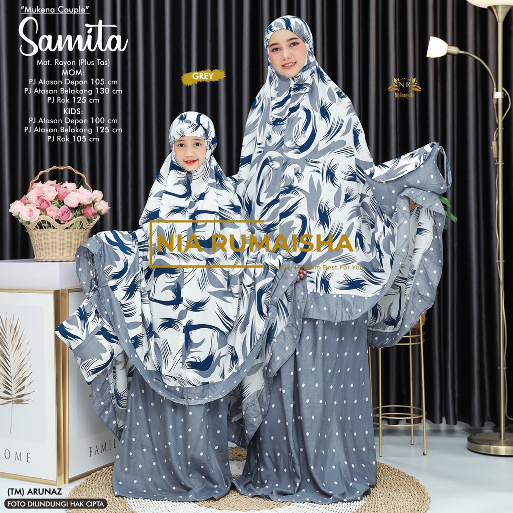 MUKENA SAMITA COUPLE IBU ANAK MUKENA LEBARAN COUPLE NIA RUMAISHA