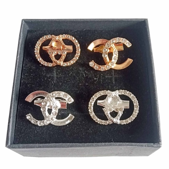 Isi 12 pcs (1 Lusin) Bros Dagu Stainless Seri Huruf