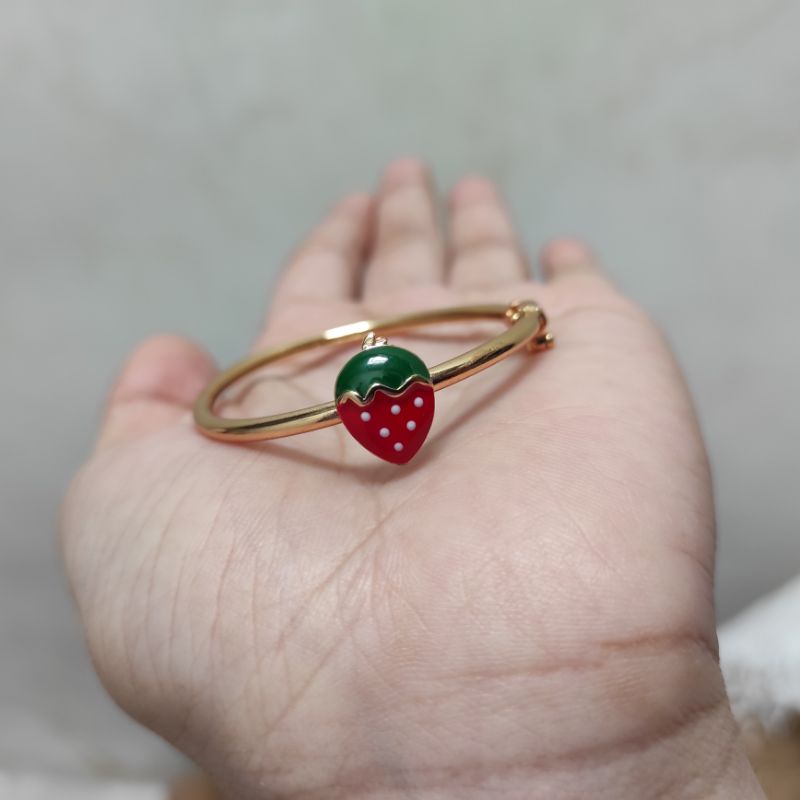 GELANG RANTAI ANAK XUPING STRAWBERRY MATA ZYRCON