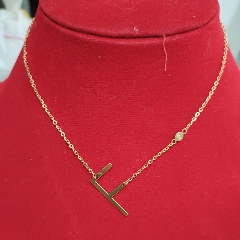 kalung emas huruf F (ubs375) p40 cm