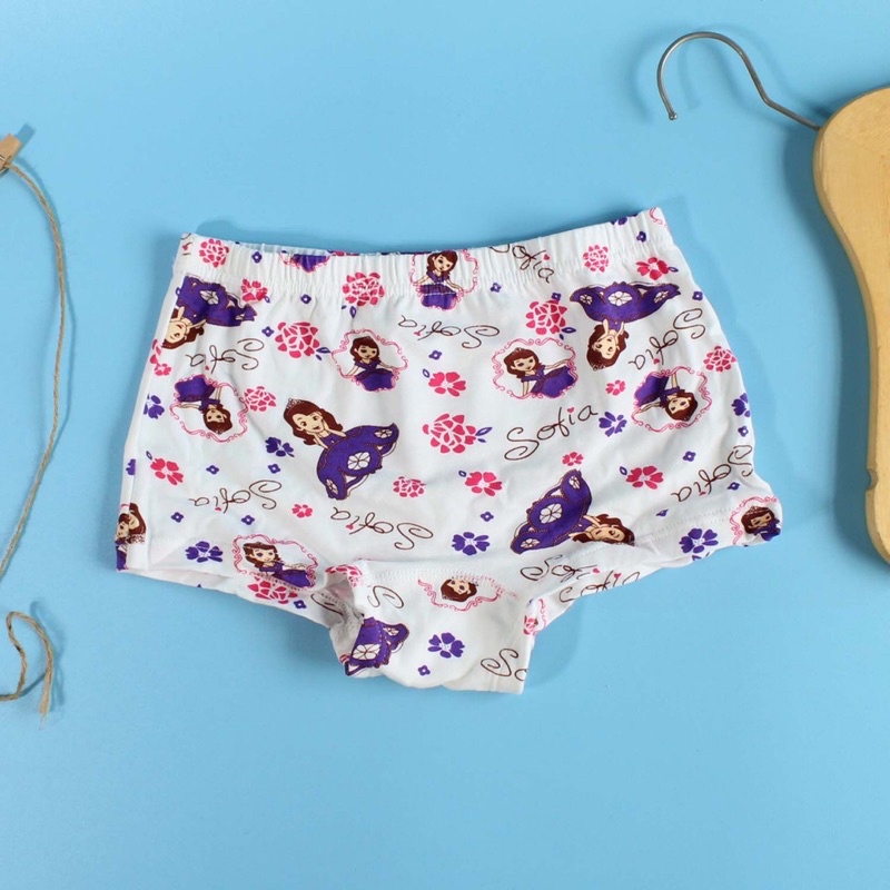 SET Celana Dalam Boxer Anak Perempuan Bahan Katun Import Premium Gambar Princess Celana Dalam Anak Segiempat Lucu Boxer Anak Perempuan Bahan Katun Lucu dan Murah isi 4 Free Box Lucu