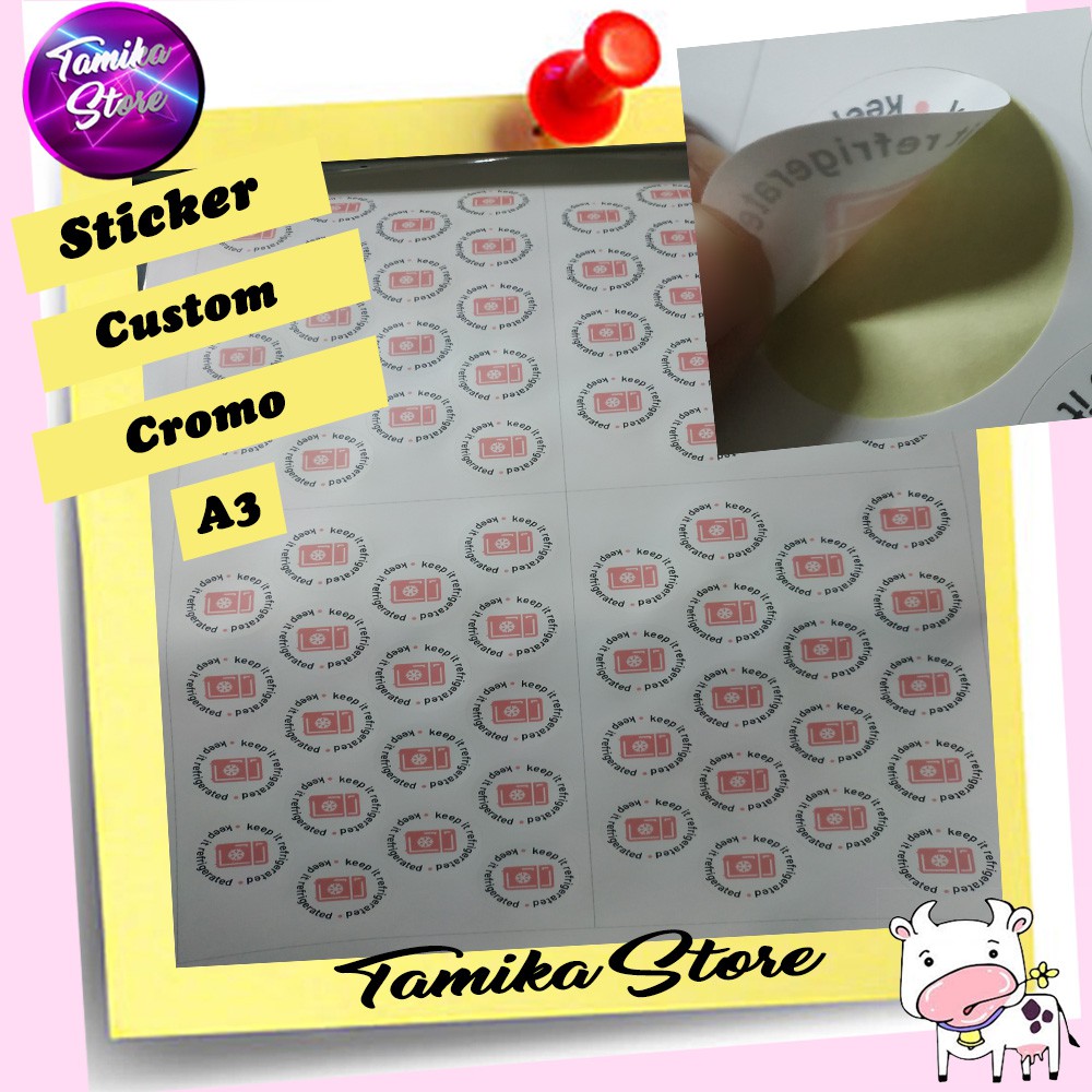 

Sticker Cromo/Sticker a3/Sticker Custom/Sticker transparan/Sticker vinyl/Label sticker/Sticker label