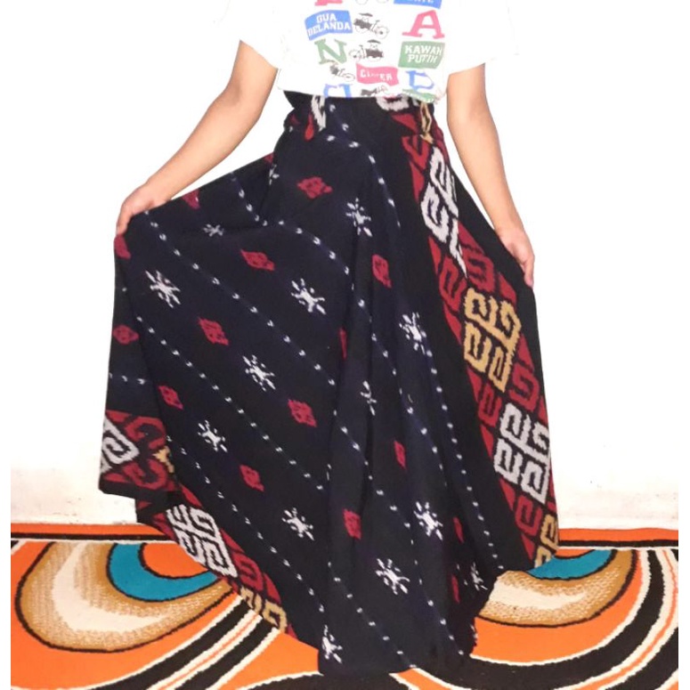 ROK TENUN LEBAR /ROK TENUN PESTA / ROK ETNIK MOTIF SUMBA LOMBOK NTT TORAJA FLORES DAYAK TENUN JEPARA