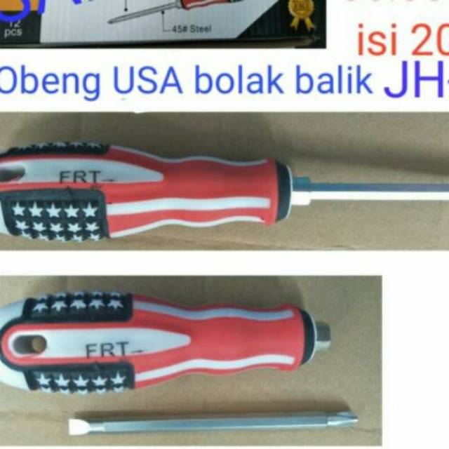 Obeng Bolak Balik USA Plus (+) Minus (-) / Ada Peer nya